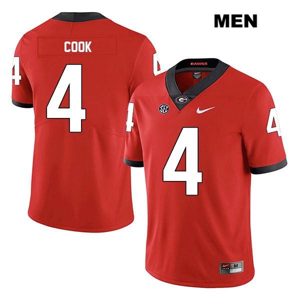Georgia Bulldogs Men's James Cook #4 NCAA Legend Authentic Red Nike Stitched College Football Jersey SFQ8656KI